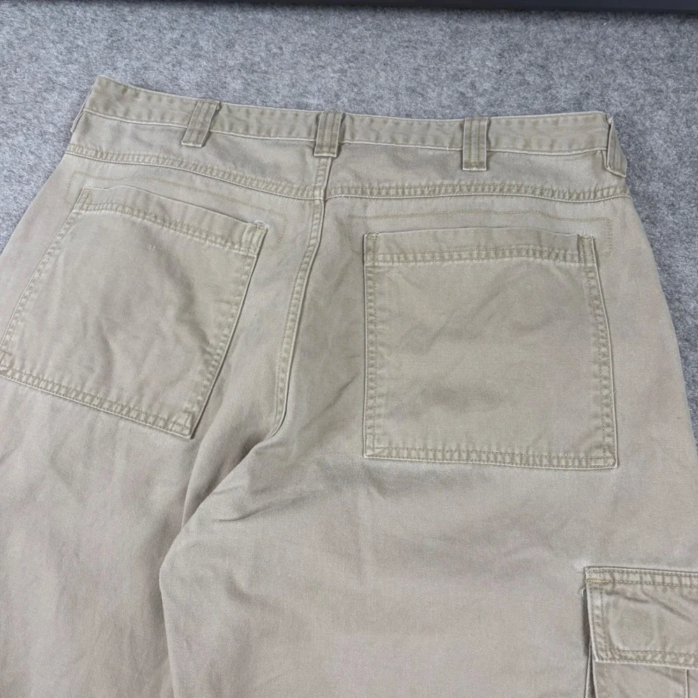 Wrangler Cargo Pants Mens 36x30 Tan Khaki Cowboy Utility Workwear Baggy Wide Leg